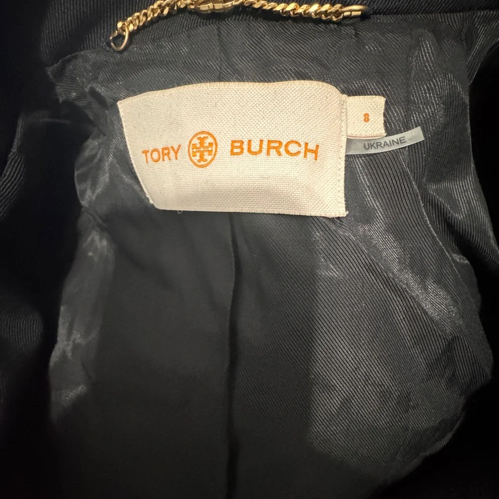 Tory Burch Sargent pepper Black and Gold Utility Jacket size 8